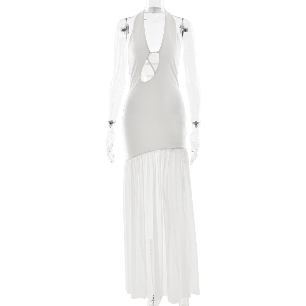 Ethereal Backless Flowing Sheath Dress