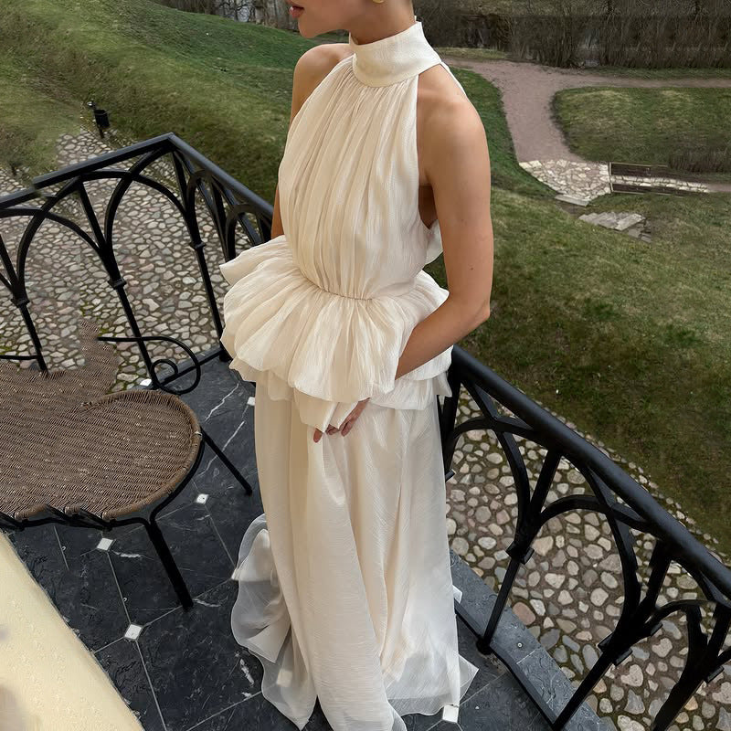 Elegant Turtleneck Wedding Dress