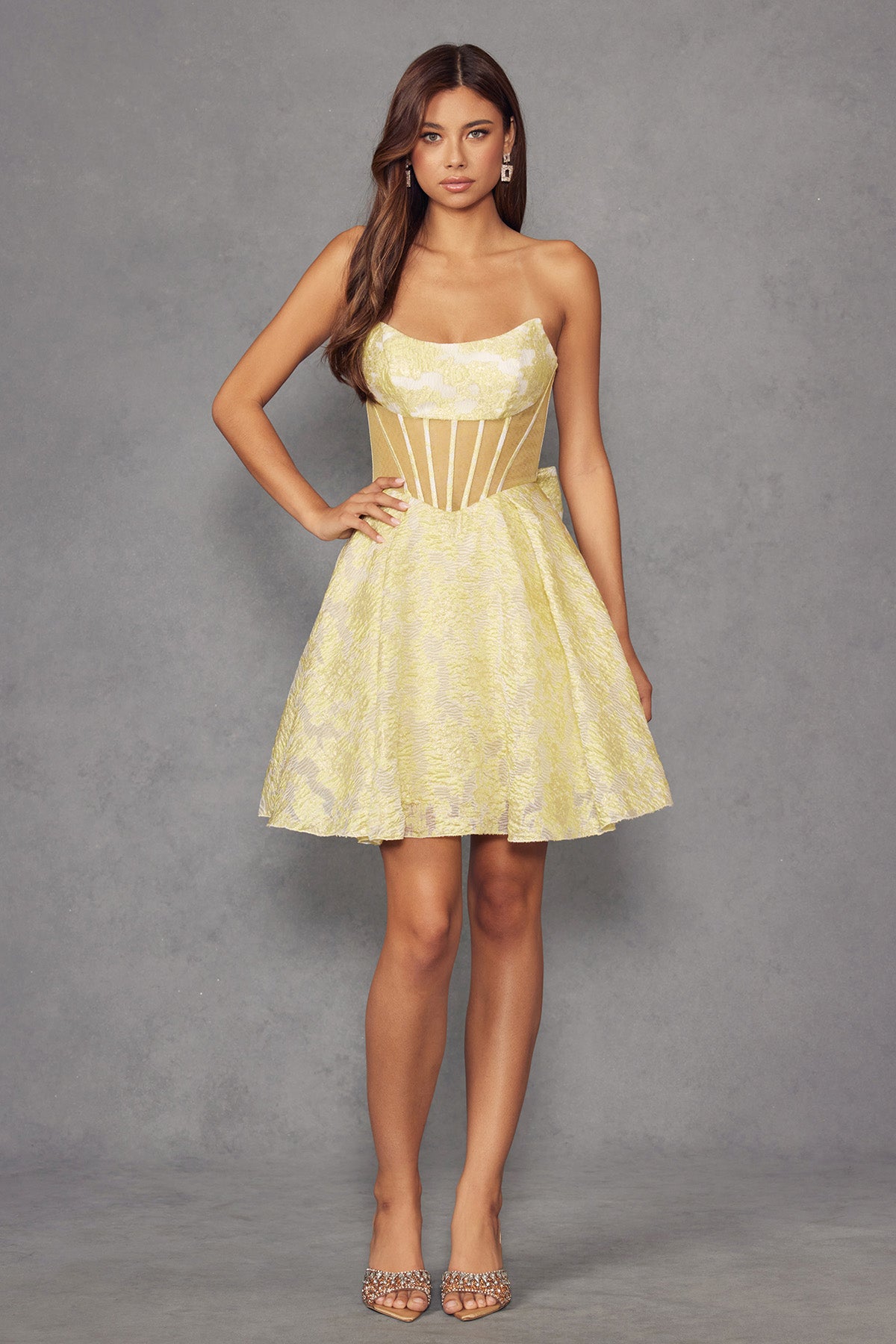 Short Beaded Embellished A-Line Homecoming Cocktail Party Dress JTJT982S