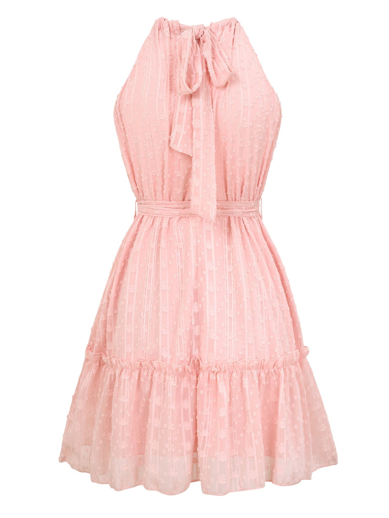 Halterneck Summer Casual Lace Tie Waist Dress