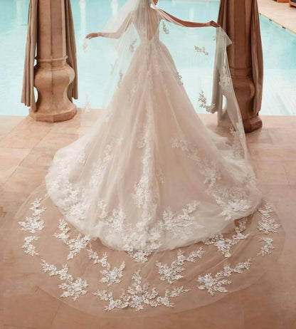 Beaded Lace Tulle Gown