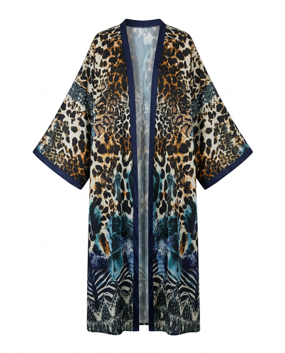 Fierce Leopard Print Boho Kaftan