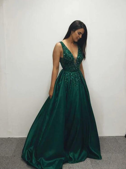 Emerald Elegance Evening Gown