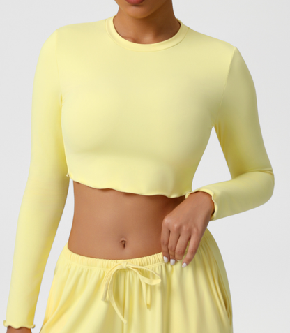Yoga Clothing Top Skin Friendly Nude Feel Breathable Workout Clothes Short T shirt Slim Slimming Sports Long Sleeve
