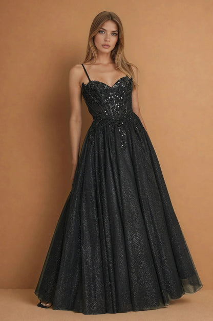 Floor Length Corset Formal Prom Ball Gown