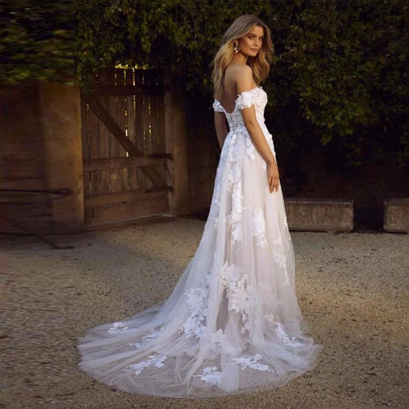Floral A-Line Wedding Gown