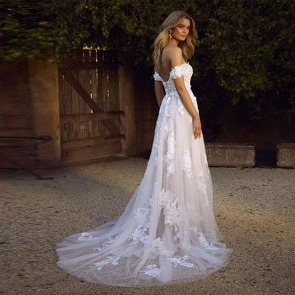 Floral A-Line Wedding Gown