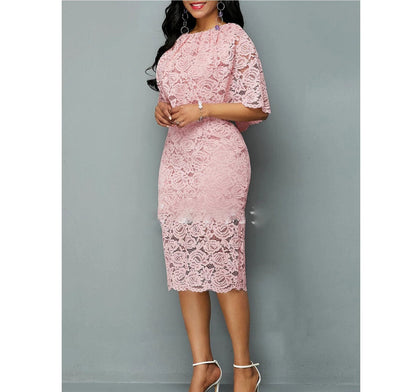 African Lace Midi Dress