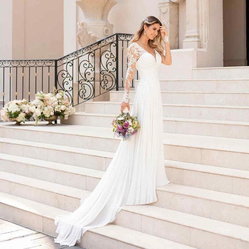 Lace Long-Sleeve Wedding Gown
