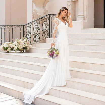Lace Long-Sleeve Wedding Gown