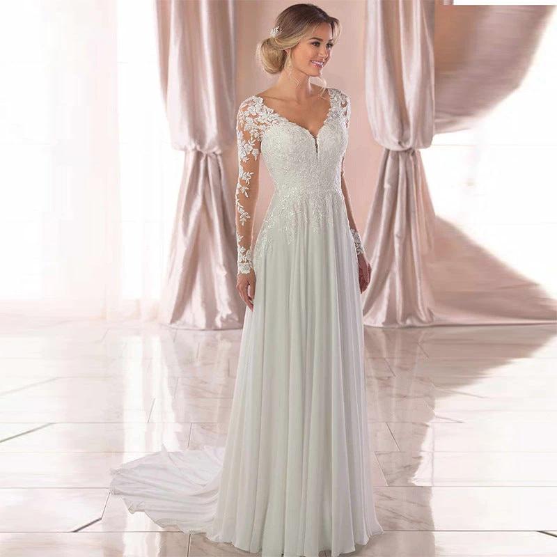 Lace Long-Sleeve Wedding Gown