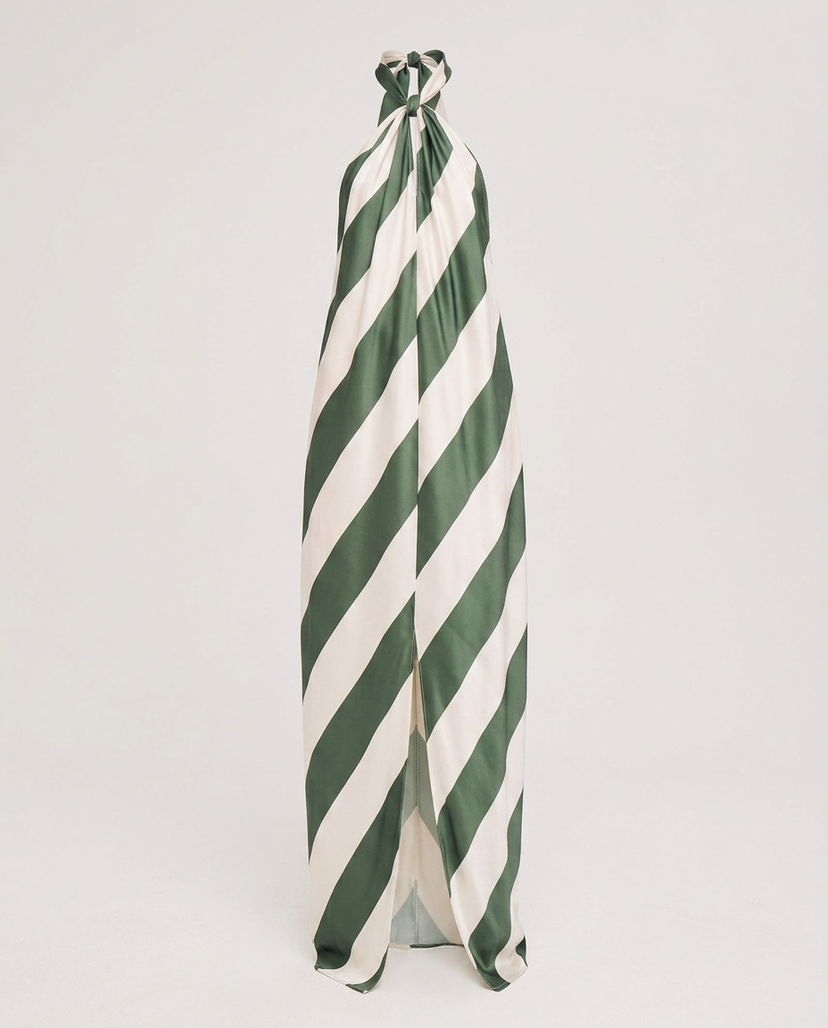 Liberated Striped Halter Maxi Dress