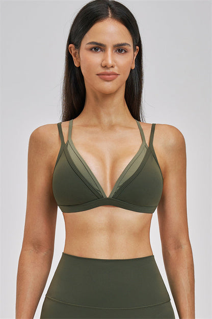 The Seraphine Layered V Sports Bra Skirt 2-Piece Set