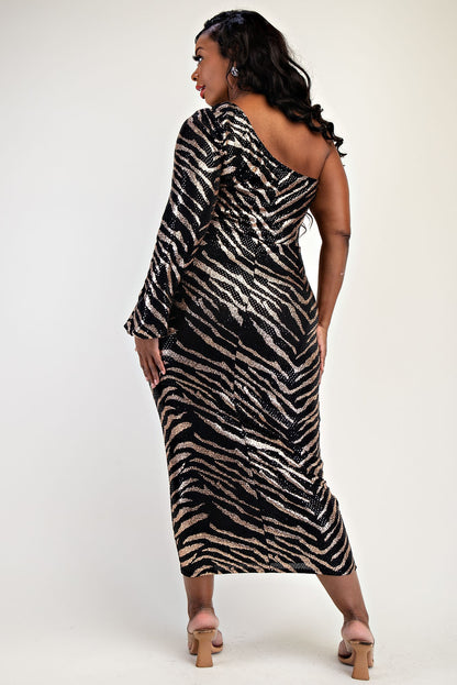 Zealous Zebra Midi Curve Dress