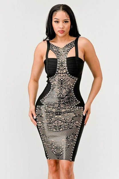 Athina Dark Aztec Dress