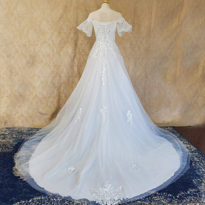 Elegant Off Shoulder Wedding Gown