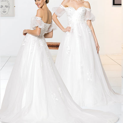 Elegant Off Shoulder Wedding Gown