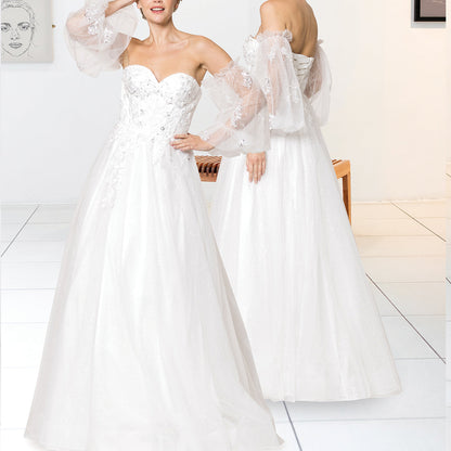 Alluring Off-Shoulder Wedding Gown