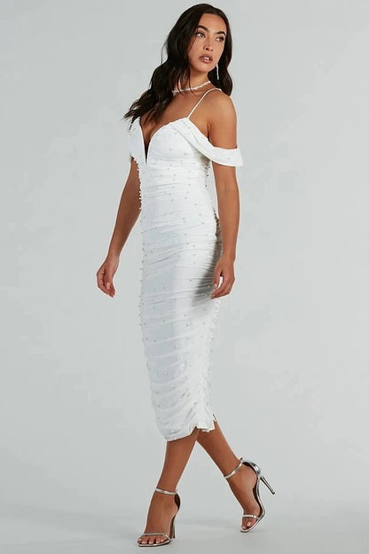 Pretty In Pearl Midi Dress