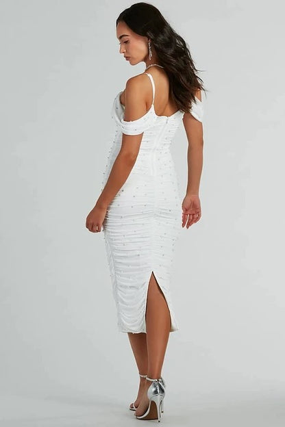 Pretty In Pearl Midi Dress