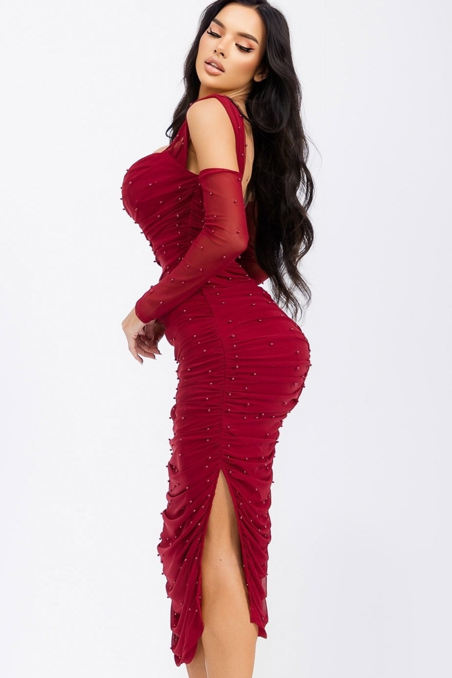 Pearl Perfection Midi Dress