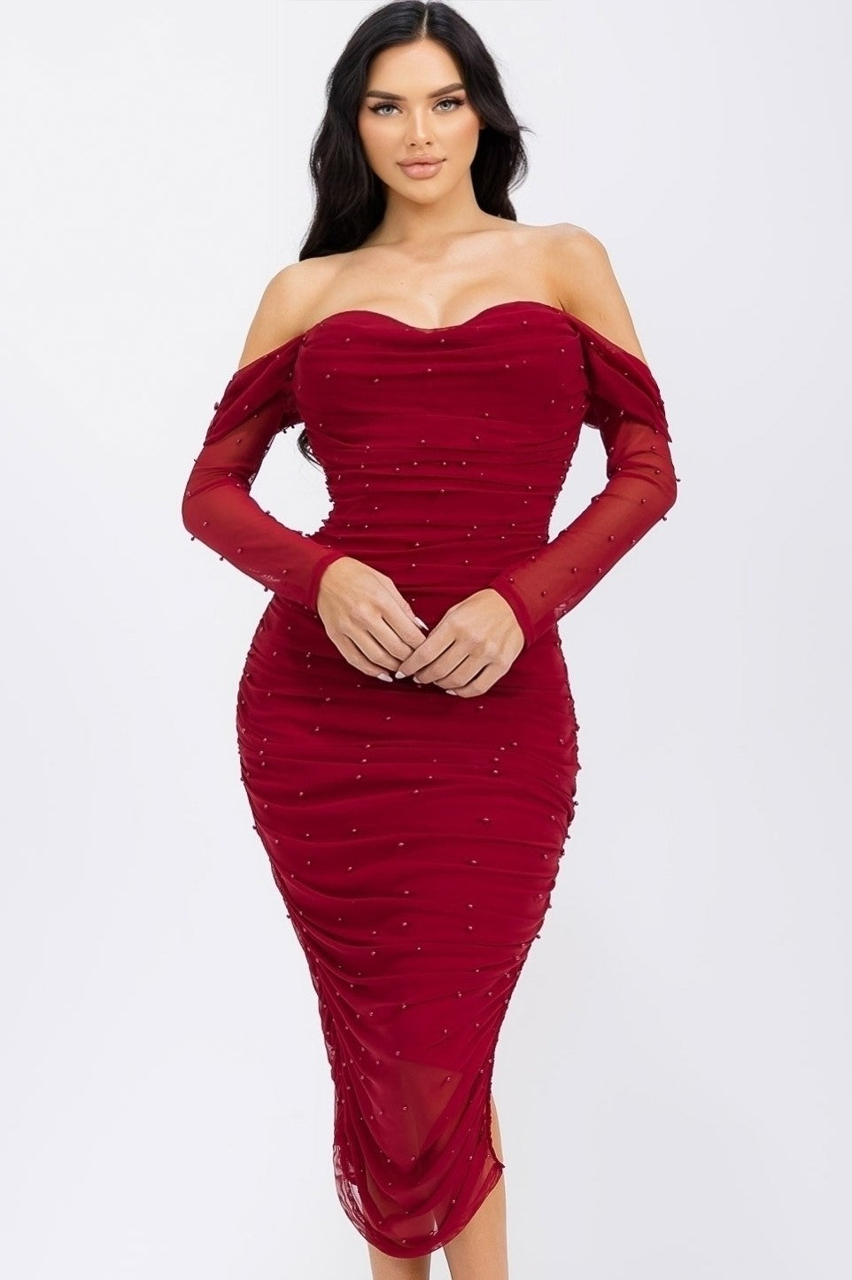 Pearl Perfection Midi Dress