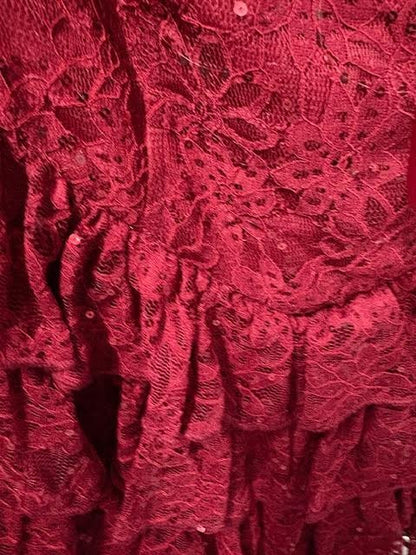 Sweetheart Ruffle Lace Mini Dress