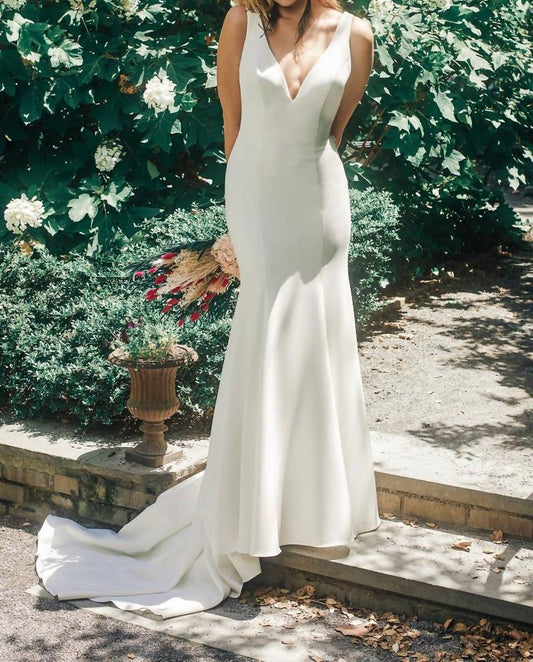 Lorraine Sheath Crepe Wedding Gown