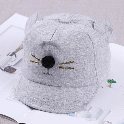 Cat Children Hat Hairball Baby Double Sided Woolen Cloth Sun Hat