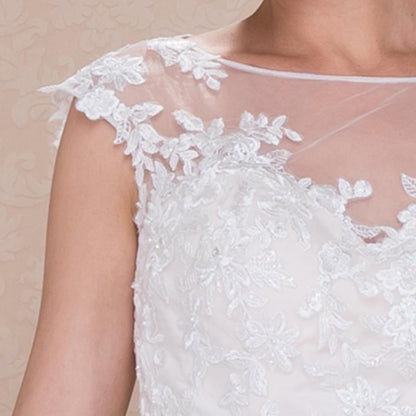 Darling White Lace Wedding Ballgown