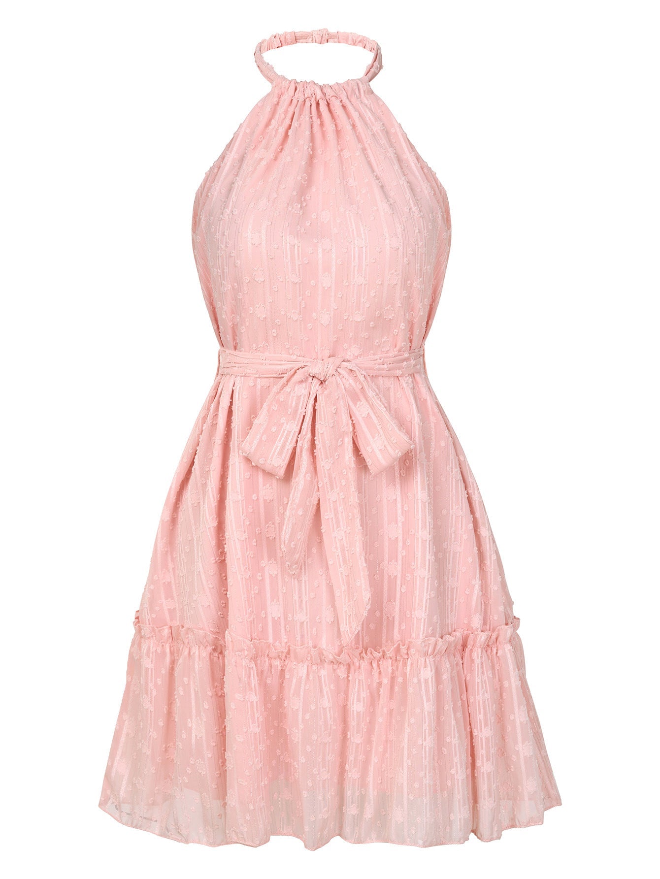 Halterneck Summer Casual Lace Tie Waist Dress