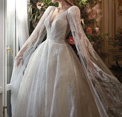 Thora Embroidered Lace Wedding Gown