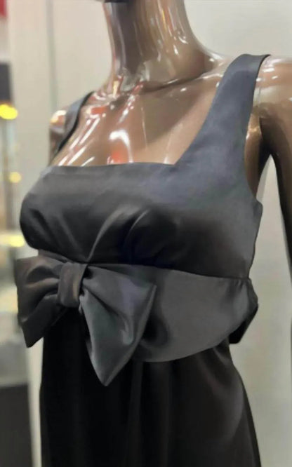Satin Cocktail Dress With Bow
