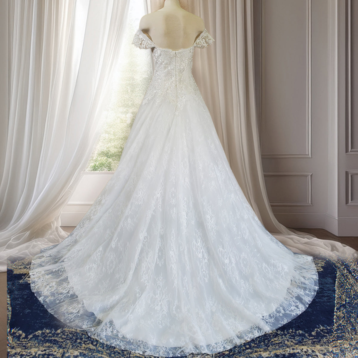 Timeless A-Line Off-Shoulder Wedding Dress