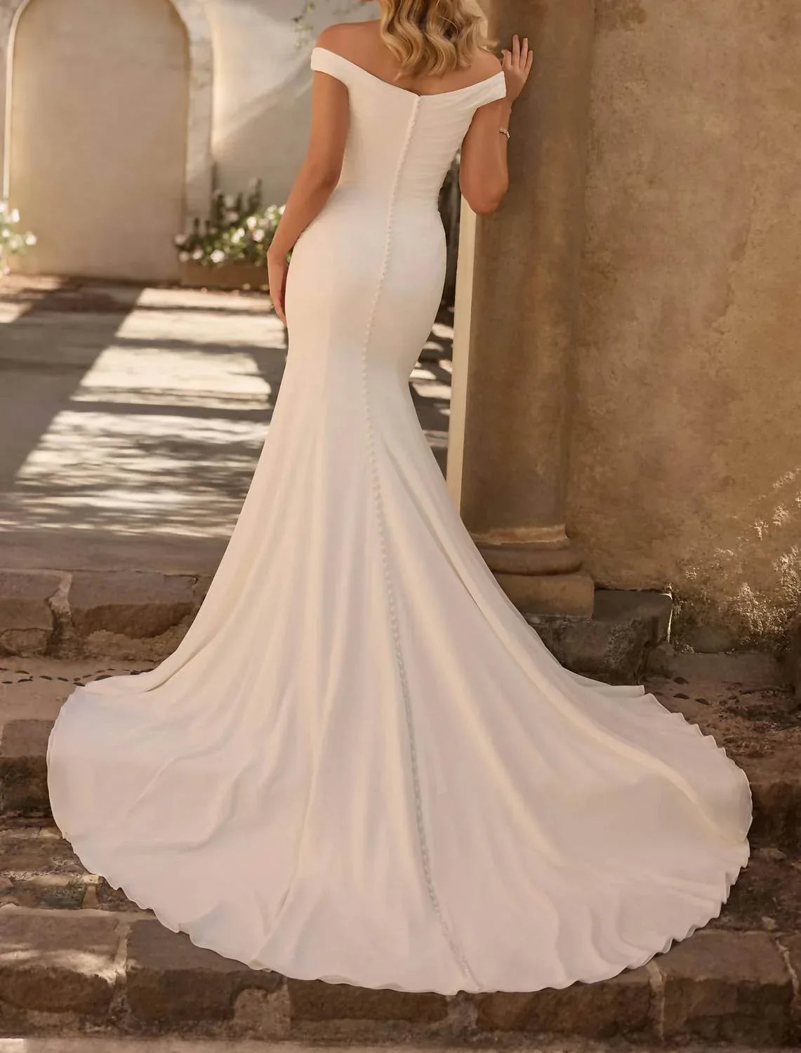 Soft Chiffon Bridal Wedding Gown