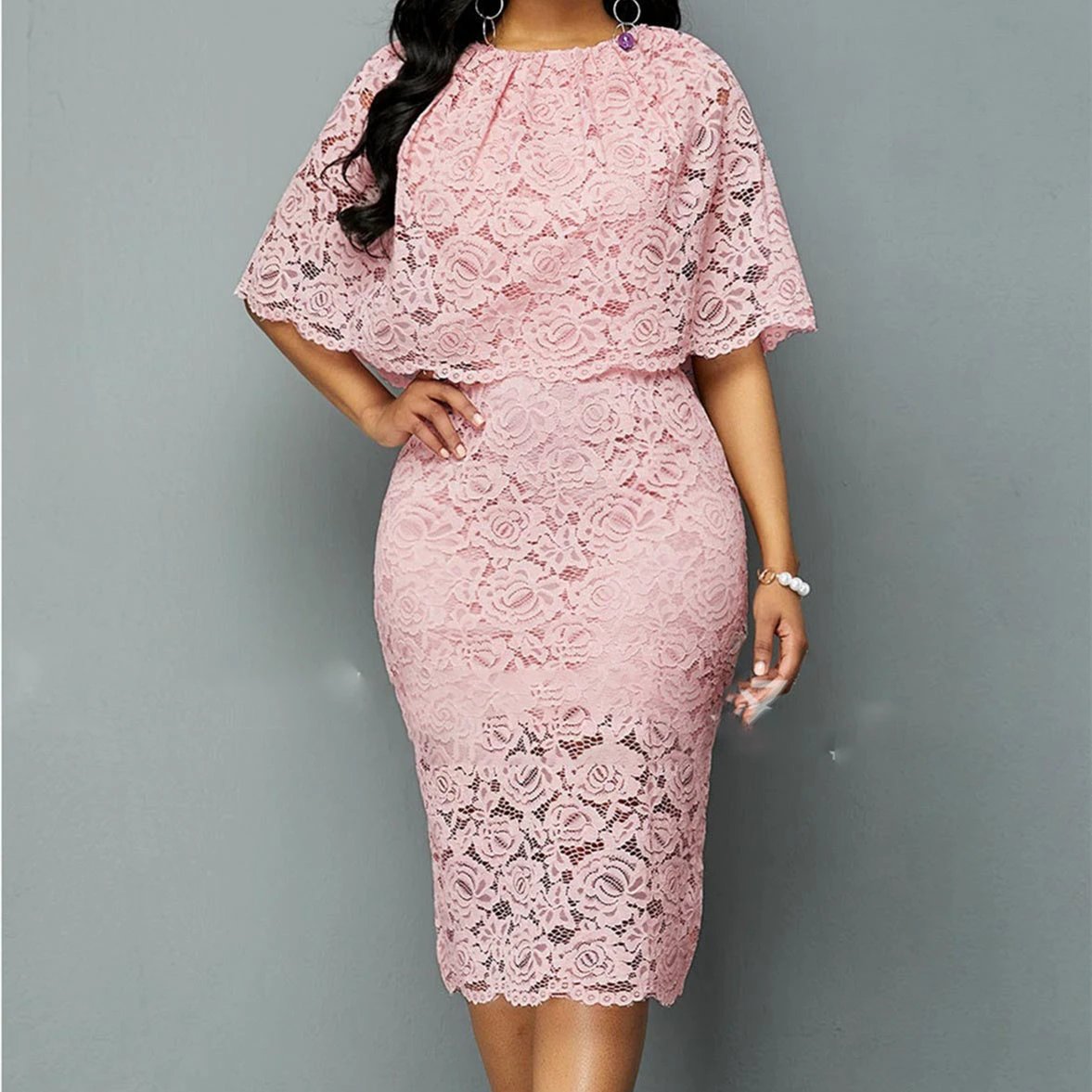 African Lace Midi Dress