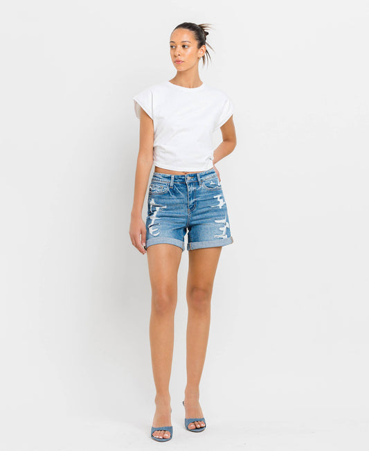 CORA HIGH RISE DOUBLE CUFF SHORTS