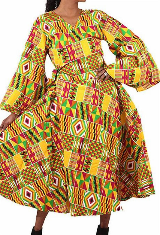 African Print Wrap Dress