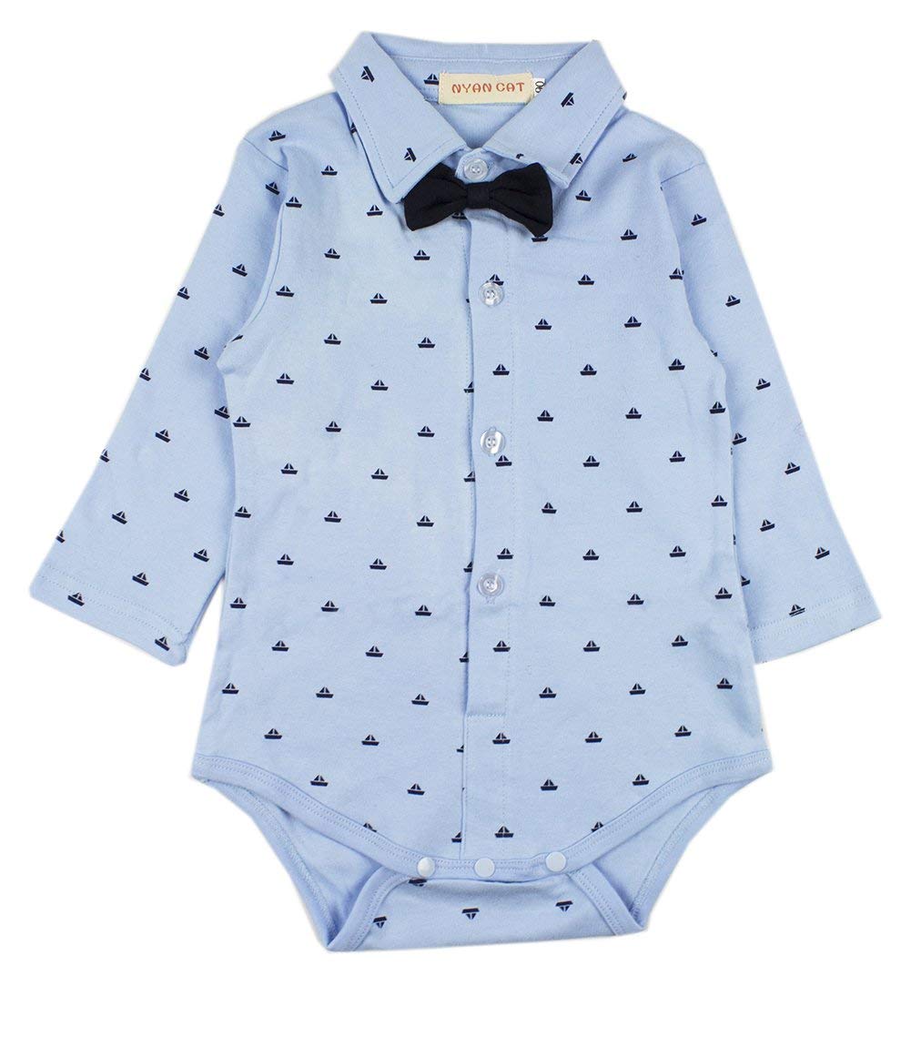 Little Gentlemen - Baby Boys Blue Romper, Pants, Vest and Hat 4-Piece Clothing Set