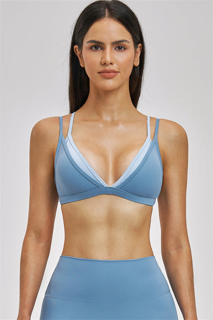 The Seraphine Layered V Sports Bra Skirt 2-Piece Set