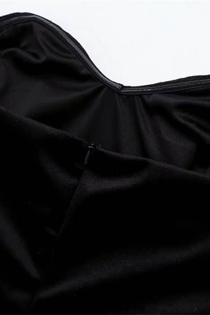 Strapless black Velvet Dress