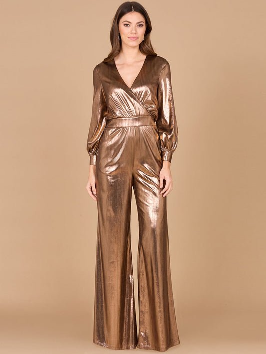Metallic Shimmer Jumpsuit with Pockets