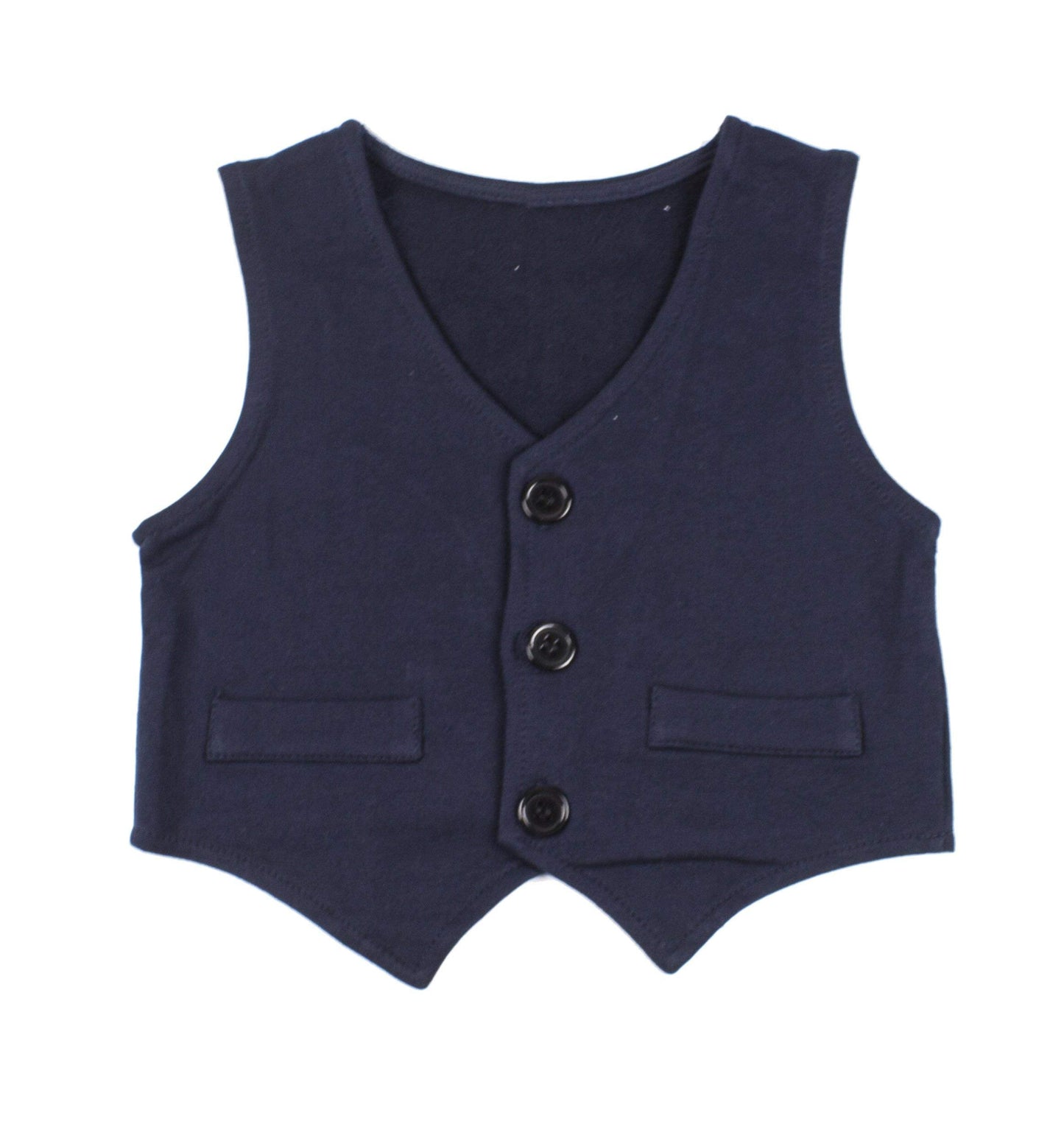 Little Gentlemen - Baby Boys Blue Romper, Pants, Vest and Hat 4-Piece Clothing Set