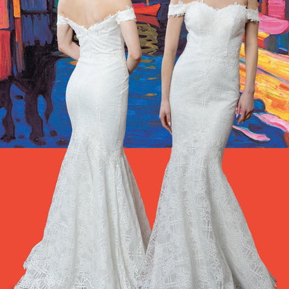 Regal Off-Shoulder Mermaid Wedding Dress