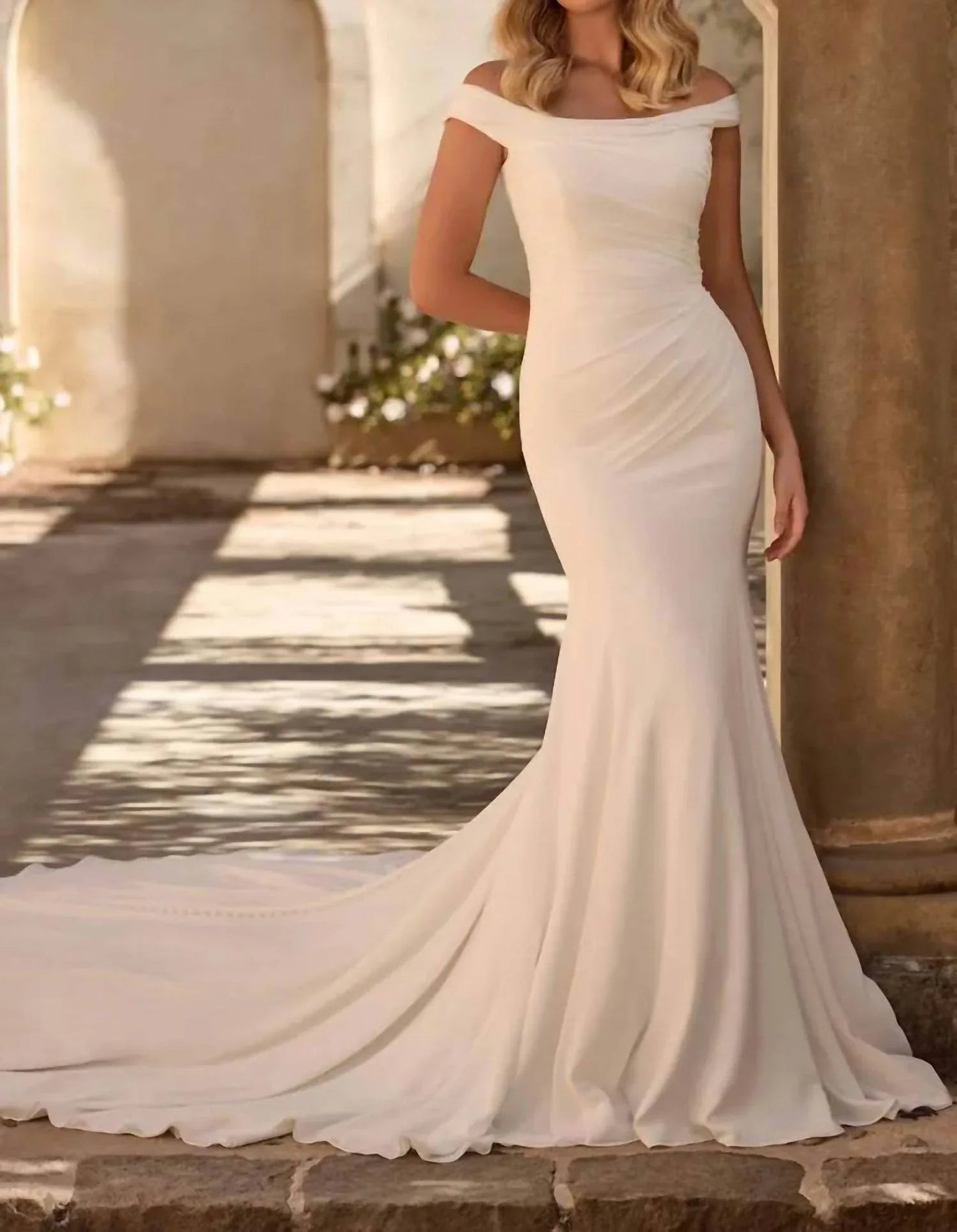 Soft Chiffon Bridal Wedding Gown