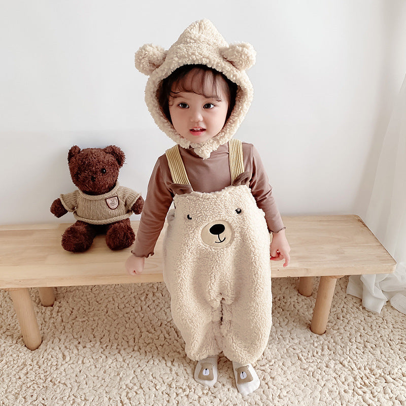 Beary Cute - Baby Suspender Pants & Hat Set