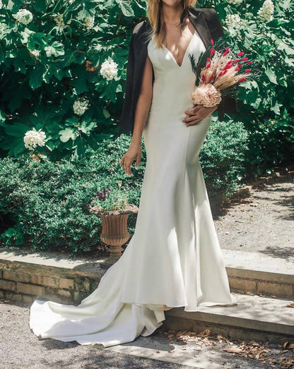 Lorraine Sheath Crepe Wedding Gown