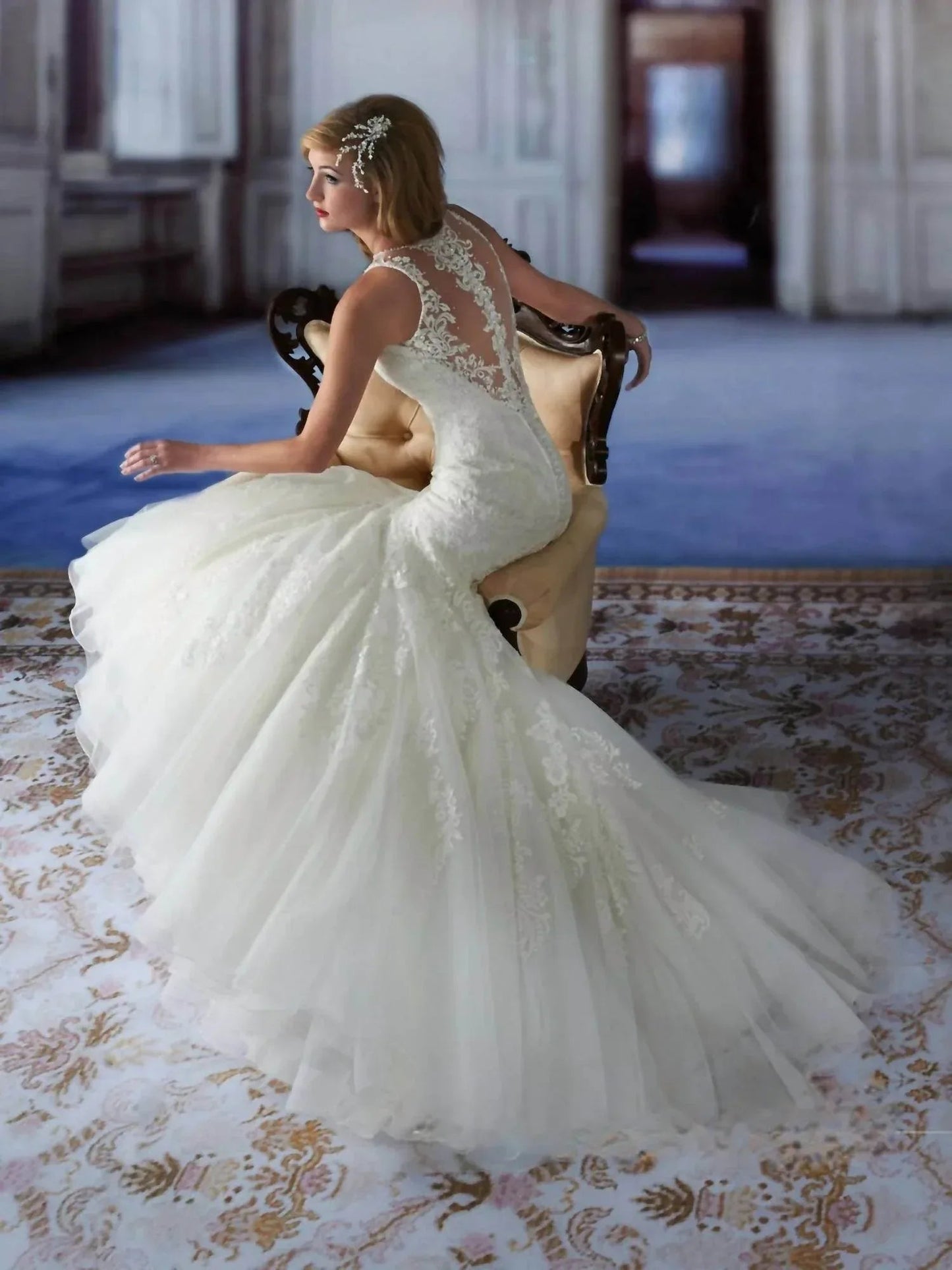 Mermaid Sheer Wedding Dress