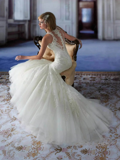 Mermaid Sheer Wedding Dress