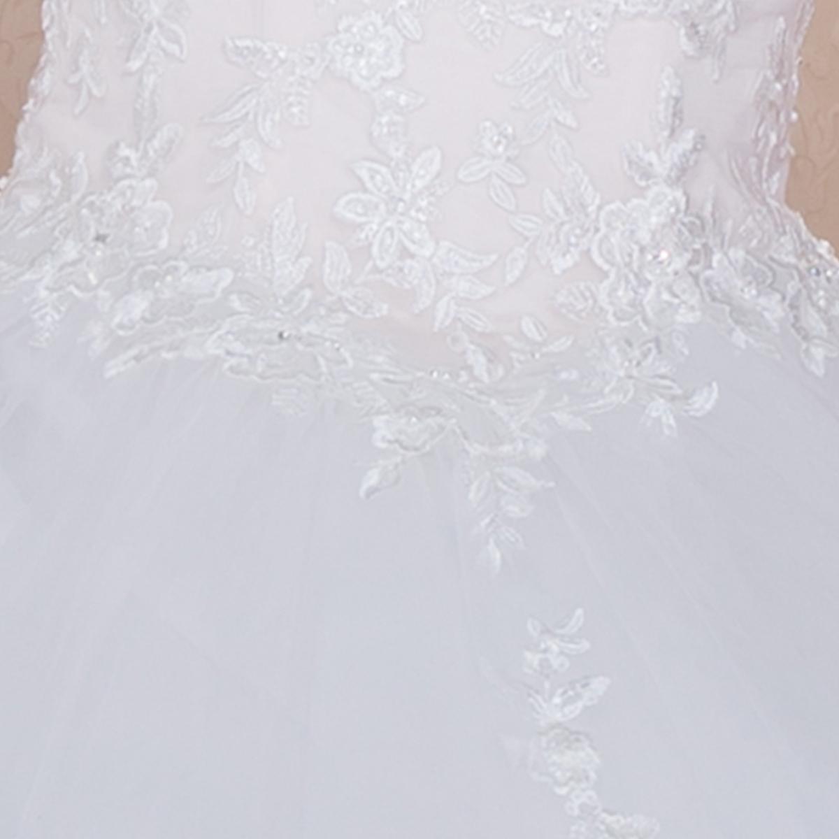 Darling White Lace Wedding Ballgown